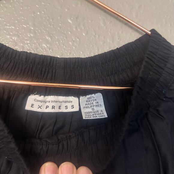 Express Black Pleated Midi Skirt - Size Small - Elastic Waist - Picture 5 of 5